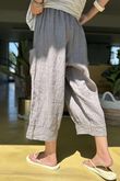Made in Italy Pure Linen Classic 7/8 Pull On Pant Mocha  /2